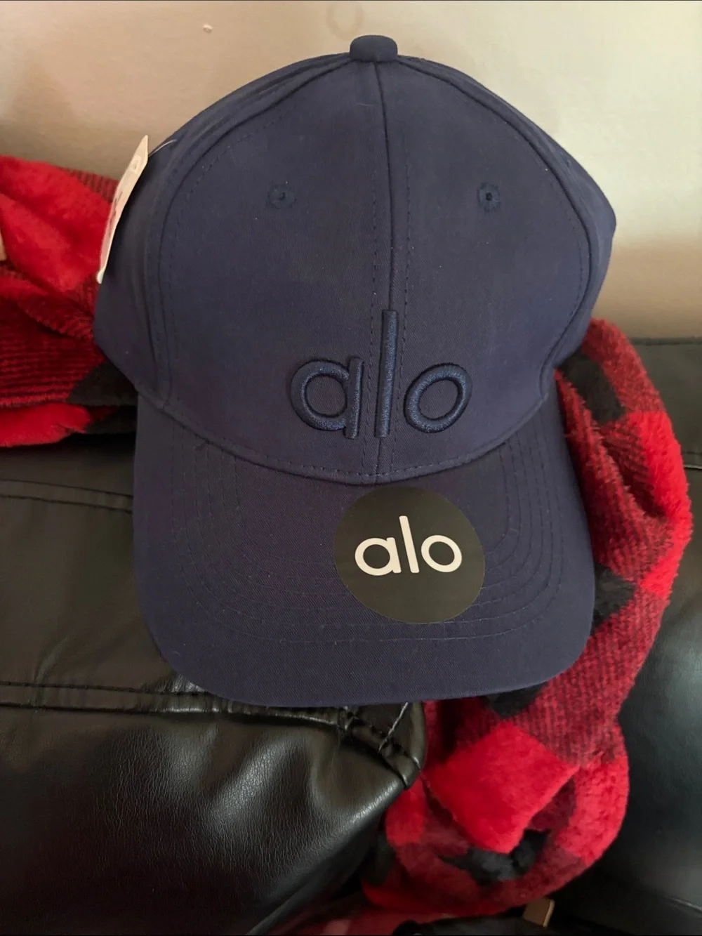 ALO Yoga  Navy Baseball Cap with Raised Logo